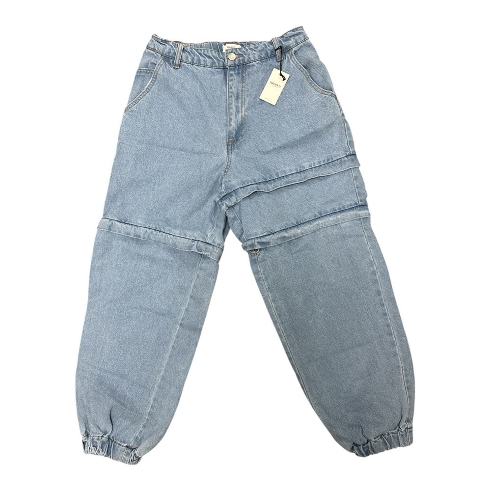 Forever 21 Blue Boyfriend Jeans High-Waisted Relaxed Fit